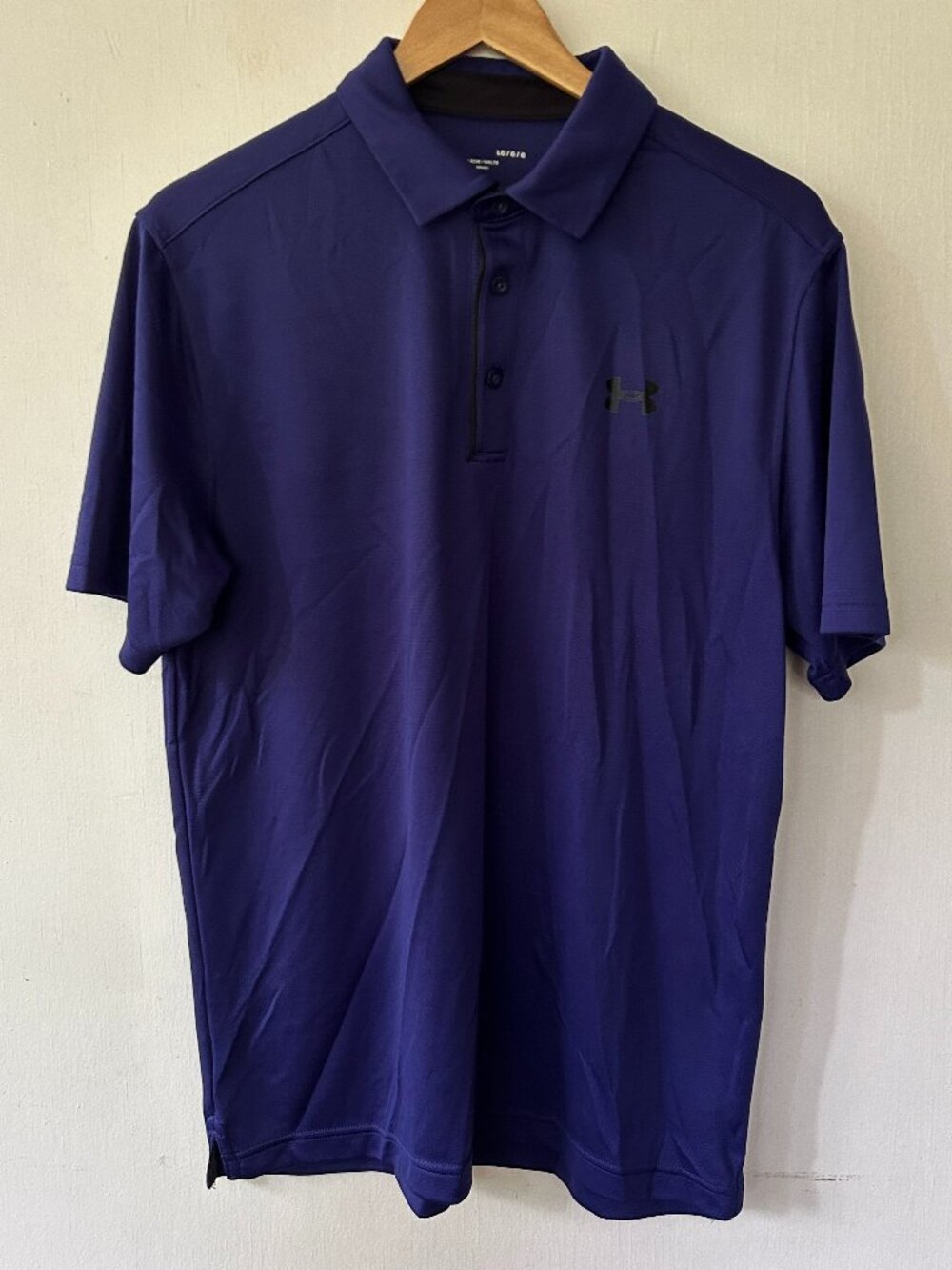 Under Armour Loose Purple Polo Shirt Mens Large Collared Tennis Preppy Academia